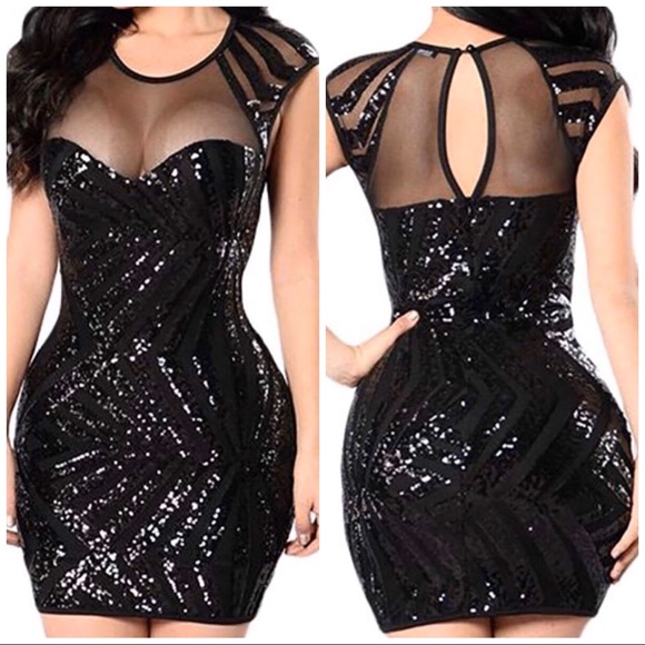 Made2envy Dresses & Skirts - Black sequins mini with mesh